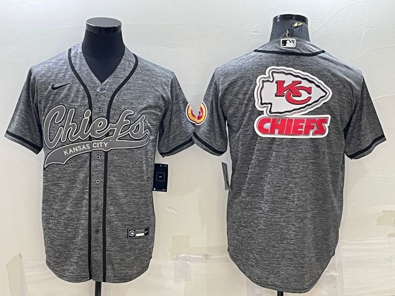 Men Kansas City Chiefs Blank Grey hemp ash 2022 Nike Co branded NFL Jersey